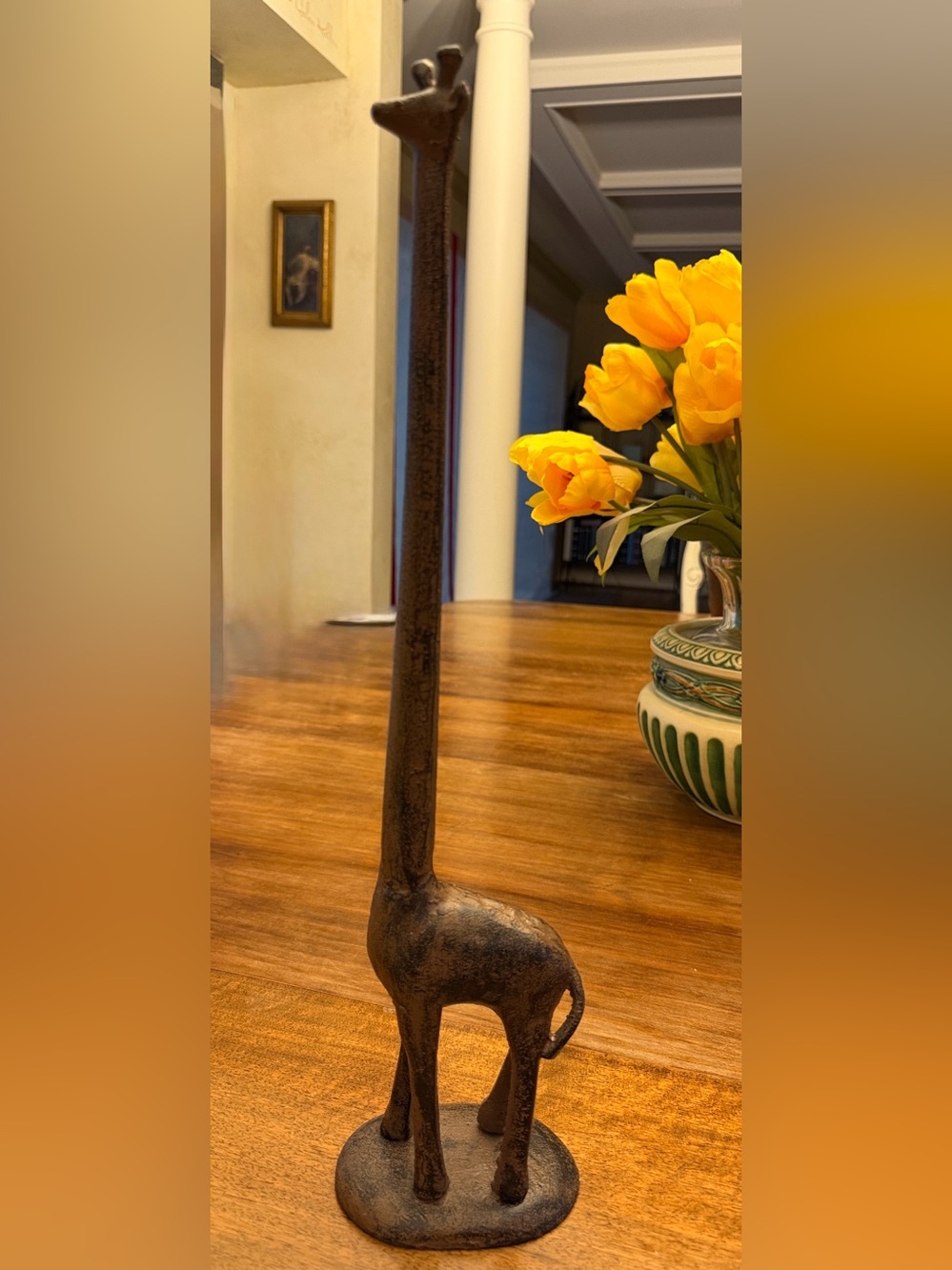 Cast Iron Giraffe Toilet Paper Holder Decorative Bathroom Stand 18”
